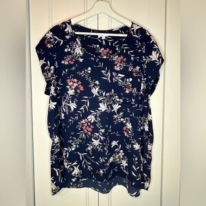 Reitmans Essentials Navy, Rose, Blush Floral Short-Sleeve Tunic